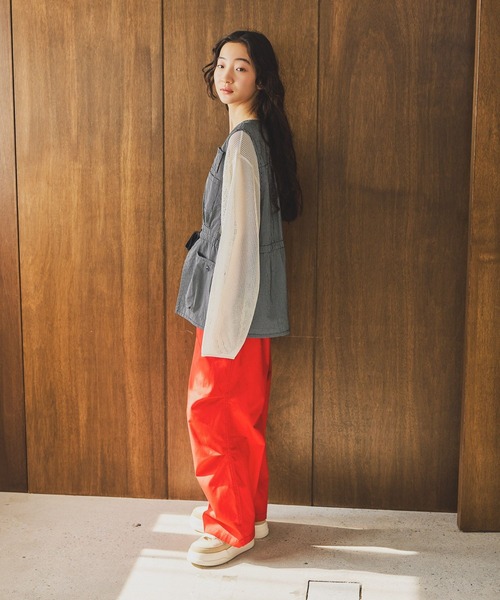 niko and...（ニコアンド）の「カレッジメッシュプルオーバー（ニット/セーター・レディース・ネイビー/ブラウン/アイボリー・LARGE/MEDIUM）」の6枚目の写真