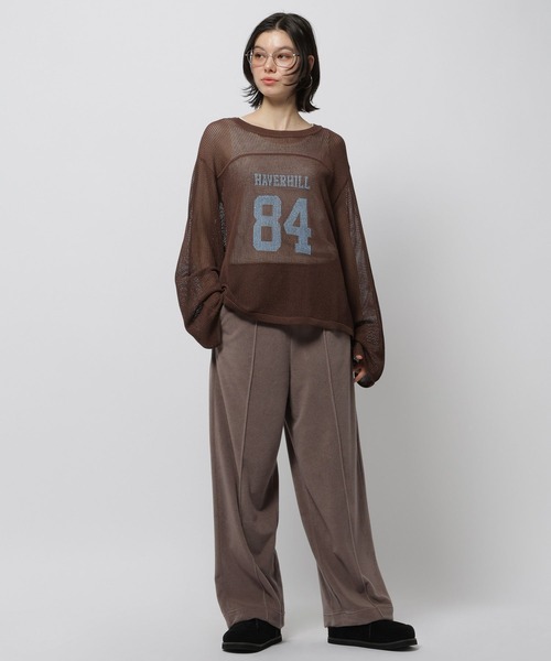 niko and...（ニコアンド）の「カレッジメッシュプルオーバー（ニット/セーター・レディース・ネイビー/ブラウン/アイボリー・LARGE/MEDIUM）」の9枚目の写真