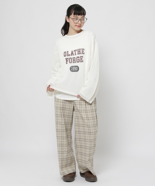 niko and...（ニコアンド）の「カレッジメッシュプルオーバー（ニット/セーター・レディース・ネイビー/ブラウン/アイボリー・LARGE/MEDIUM）」の12枚目の写真