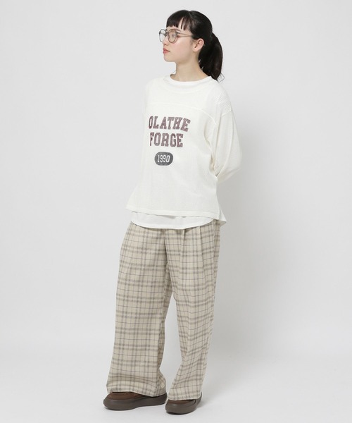 niko and...（ニコアンド）の「カレッジメッシュプルオーバー（ニット/セーター・レディース・ネイビー/ブラウン/アイボリー・LARGE/MEDIUM）」の13枚目の写真