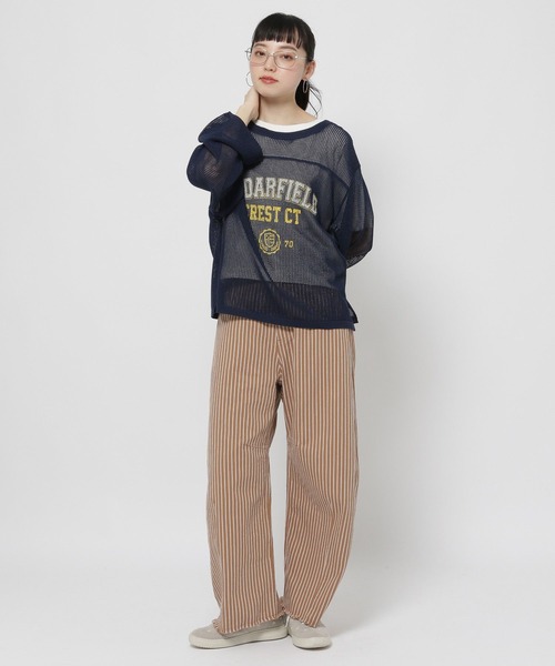 niko and...（ニコアンド）の「カレッジメッシュプルオーバー（ニット/セーター・レディース・ネイビー/ブラウン/アイボリー・LARGE/MEDIUM）」の17枚目の写真