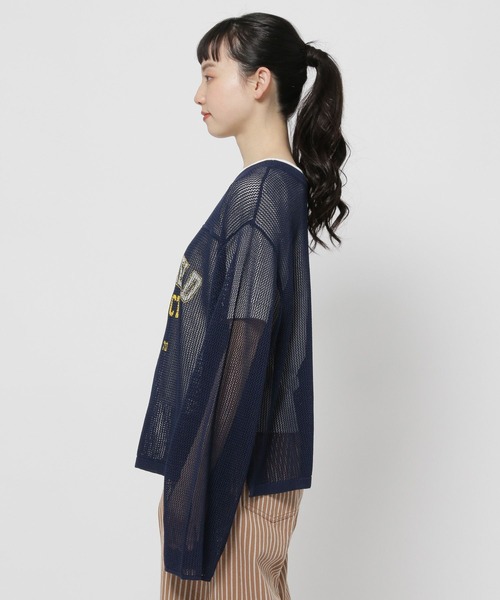 niko and...（ニコアンド）の「カレッジメッシュプルオーバー（ニット/セーター・レディース・ネイビー/ブラウン/アイボリー・LARGE/MEDIUM）」の20枚目の写真