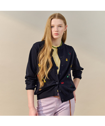 MAXZA（マージャコレクション）の「アニマルポイント刺繍ラウンドネックカーディガン（ニット/セーター）」