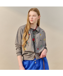 MAXZA（マージャコレクション）の「アニマルポイント刺繍ラウンドネックカーディガン（ニット/セーター）」