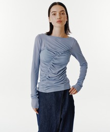 UNUS（ユナス）の「UNUS / Sheer Gathered Top（Tシャツ/カットソー）」