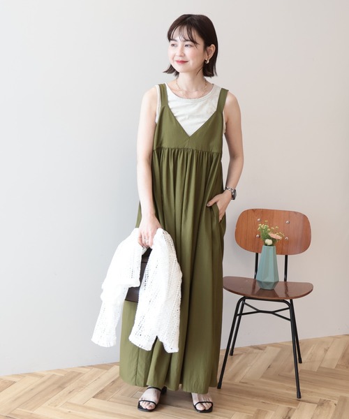 AMERICAN HOLIC（アメリカンホリック）の「【選べる丈】Vネックワンピース（ワンピース・レディース・カーキ/ブラック・L/M）」の12枚目の写真