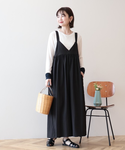 AMERICAN HOLIC（アメリカンホリック）の「【選べる丈】Vネックワンピース（ワンピース・レディース・カーキ/ブラック・L/M）」の16枚目の写真