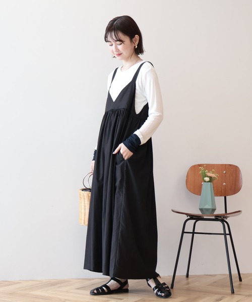 AMERICAN HOLIC（アメリカンホリック）の「【選べる丈】Vネックワンピース（ワンピース・レディース・カーキ/ブラック・L/M）」の19枚目の写真