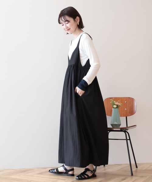 AMERICAN HOLIC（アメリカンホリック）の「【選べる丈】Vネックワンピース（ワンピース・レディース・カーキ/ブラック・L/M）」の20枚目の写真