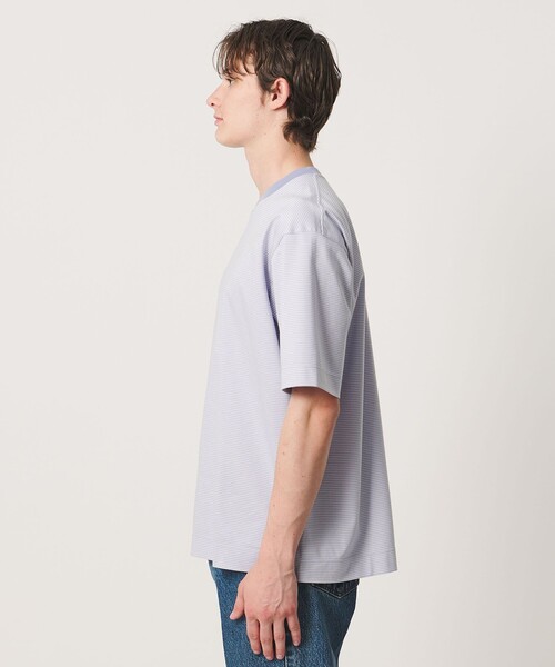 UNITED ARROWS(ユナイテッドアローズ)の「ポンチボーダー Tシャツ デオドラント 抗菌防臭 接触冷感(Tシャツ/カットソー・メンズ・ホワイト/ライトブルー/ブラック・S/L/M/XL)」の18枚目の写真