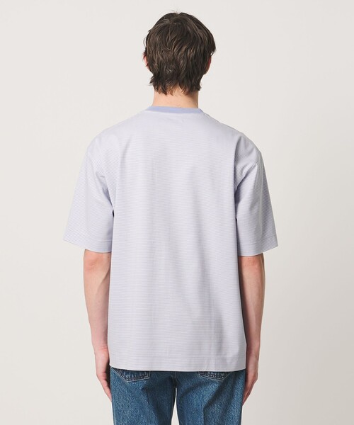 UNITED ARROWS(ユナイテッドアローズ)の「ポンチボーダー Tシャツ デオドラント 抗菌防臭 接触冷感(Tシャツ/カットソー・メンズ・ホワイト/ライトブルー/ブラック・S/L/M/XL)」の17枚目の写真