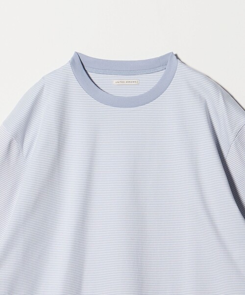 UNITED ARROWS(ユナイテッドアローズ)の「ポンチボーダー Tシャツ デオドラント 抗菌防臭 接触冷感(Tシャツ/カットソー・メンズ・ホワイト/ライトブルー/ブラック・S/L/M/XL)」の14枚目の写真