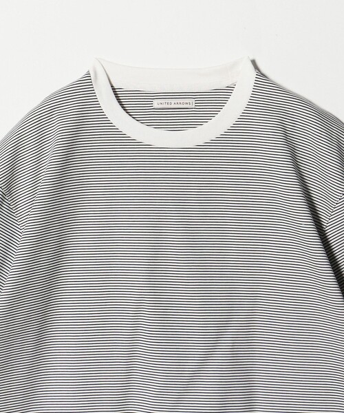 UNITED ARROWS(ユナイテッドアローズ)の「ポンチボーダー Tシャツ デオドラント 抗菌防臭 接触冷感(Tシャツ/カットソー・メンズ・ホワイト/ライトブルー/ブラック・S/L/M/XL)」の10枚目の写真
