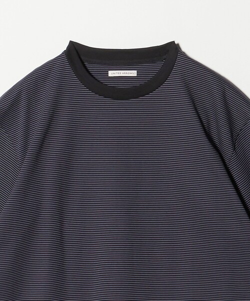 UNITED ARROWS(ユナイテッドアローズ)の「ポンチボーダー Tシャツ デオドラント 抗菌防臭 接触冷感(Tシャツ/カットソー・メンズ・ホワイト/ライトブルー/ブラック・S/L/M/XL)」の7枚目の写真