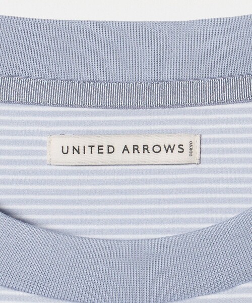 UNITED ARROWS(ユナイテッドアローズ)の「ポンチボーダー Tシャツ デオドラント 抗菌防臭 接触冷感(Tシャツ/カットソー・メンズ・ホワイト/ライトブルー/ブラック・S/L/M/XL)」の5枚目の写真