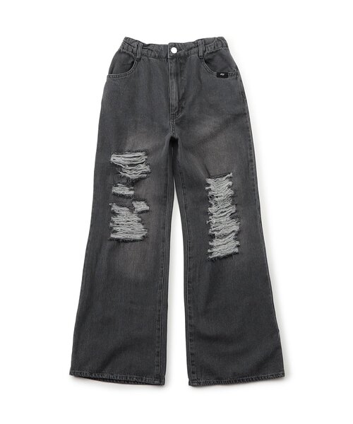 algy（アルジー）の「バックロゴワイドフレアパンツ（デニムパンツ・キッズ・グレー/サックスブルー・160/150/140/130）」の10枚目の写真