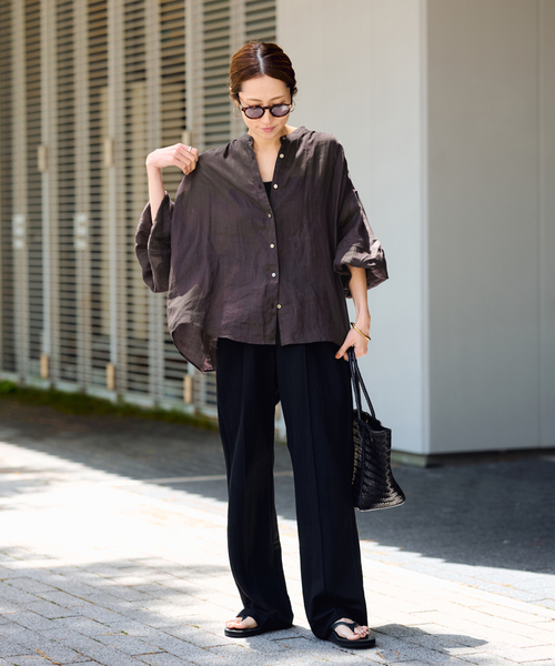 FRAMeWORK（フレームワーク）の「≪WEB限定 / 追加≫ラミーランタンスリーブバンドカラー（シャツ/ブラウス・レディース・ホワイト/ブラウン/サックスブルー・FREE）」の19枚目の写真