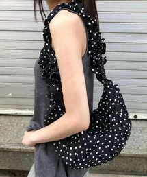[6新色追加]ドット柄シャーリングショルダーバッグ
