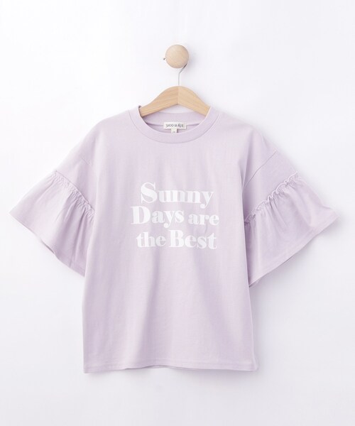 SHOO・LA・RUE(シューラルー)の「【100-150cm】フリルロゴTシャツ(Tシャツ/カットソー・キッズ・ダークグレー/パープル・10/11/12/13/14/15 )」の2枚目の写真