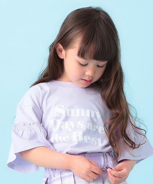 SHOO・LA・RUE(シューラルー)の「【100-150cm】フリルロゴTシャツ(Tシャツ/カットソー・キッズ・ダークグレー/パープル・10/11/12/13/14/15 )」の12枚目の写真