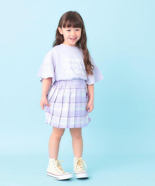 SHOO・LA・RUE(シューラルー)の「【100-150cm】フリルロゴTシャツ(Tシャツ/カットソー・キッズ・ダークグレー/パープル・10/11/12/13/14/15 )」の14枚目の写真