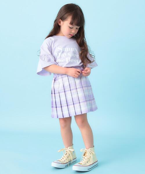 SHOO・LA・RUE(シューラルー)の「【100-150cm】フリルロゴTシャツ(Tシャツ/カットソー・キッズ・ダークグレー/パープル・10/11/12/13/14/15 )」の16枚目の写真