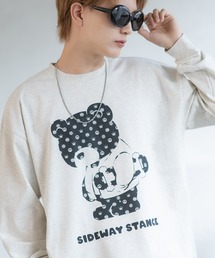 【SIDEWAYSTANCE】モノグラムベア長袖Tシャツ 70429