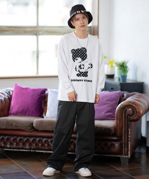 En serio TOKYO(エンソリオトーキョー)の「【SIDEWAYSTANCE】モノグラムベア長袖Tシャツ 70429(Tシャツ/カットソー・メンズ・ブラック/オートミール/ホワイト・MEDIUM/LARGE/SMALL/X-LARGE)」の14枚目の写真