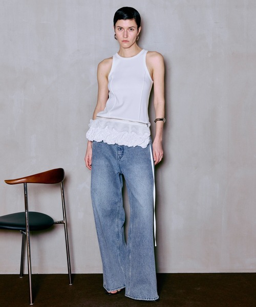 PRE-ORDER】2WAY Balloon Peplum Tank Top/2WAYバルーンペプラムタンク