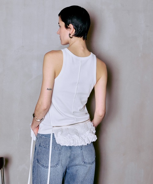 PRE-ORDER】2WAY Balloon Peplum Tank Top/2WAYバルーンペプラムタンク