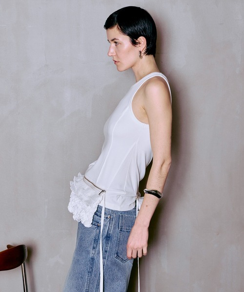 PRE-ORDER】2WAY Balloon Peplum Tank Top/2WAYバルーンペプラムタンク