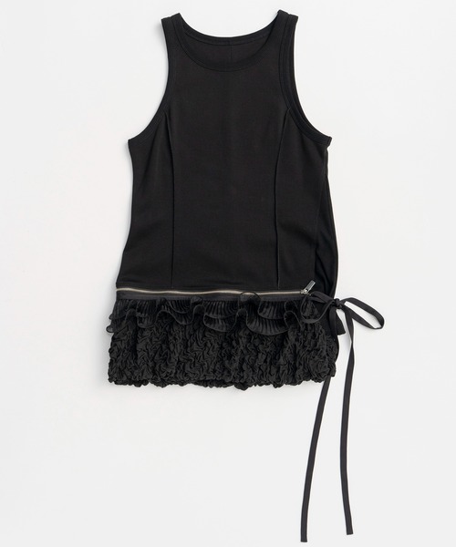 PRE-ORDER】2WAY Balloon Peplum Tank Top/2WAYバルーンペプラムタンク