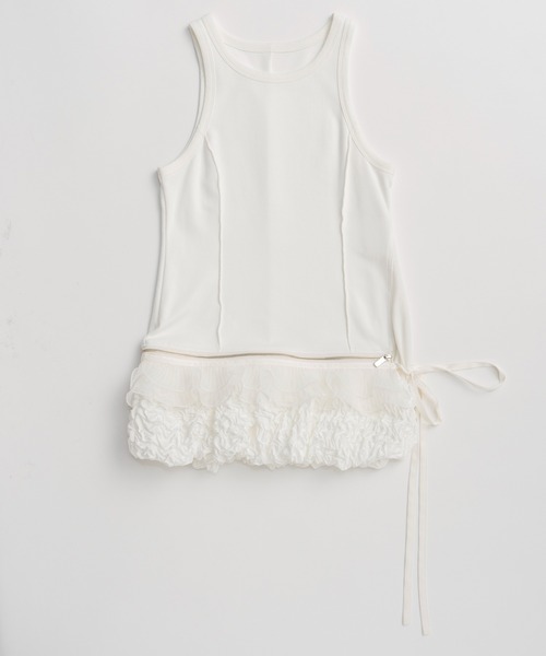 MAISON SPECIAL(メゾンスペシャル)の「2WAY Balloon Peplum Tank Top/2WAYバルーンペプラムタンクトップ(タンクトップ・レディース・ホワイト/ブラック・FREE)」の15枚目の写真