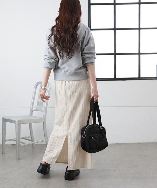 COLONY 2139(コロニートゥーワンスリーナイン)の「フリンジストライプジャガードナロースカート(スカート・レディース・ブラック/アイボリー・MEDIUM/SMALL)」の9枚目の写真