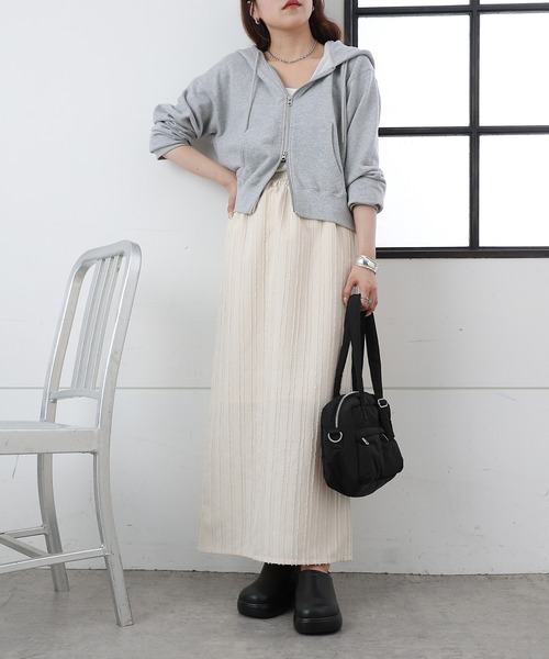 COLONY 2139(コロニートゥーワンスリーナイン)の「フリンジストライプジャガードナロースカート(スカート・レディース・ブラック/アイボリー・MEDIUM/SMALL)」の10枚目の写真