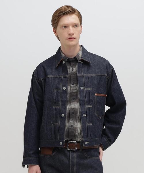 AVIREX(アヴィレックス)の「AVIREX HERITAGE DENIM Type-1 JACKET "LEATHER" / アヴィレックス ヘリテージデニム タイプワンジャケット レザー(デニムジャケット・メンズ・ブラウン・36/44/42/40/38)」の1枚目の写真