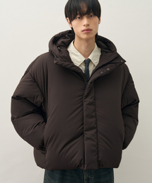 DRAW FIT（ドローフィット）の「ミニマルフロンフードダウンジャケット [チェスナットブラウン]（ダウンジャケット/コート）」