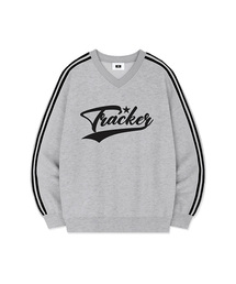 TRACKER SPORTY TRACK V-NECK OVER FIT SWEATSHIRT (4color)