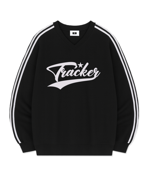 RANDOMOFF（ランダムオフ）の「TRACKER SPORTY TRACK V-NECK OVER FIT SWEATSHIRT (4color)（スウェット・レディース・ライトグレー/ブラック/ネイビー/グレー・SMALL/MEDIUM/LARGE）」の6枚目の写真