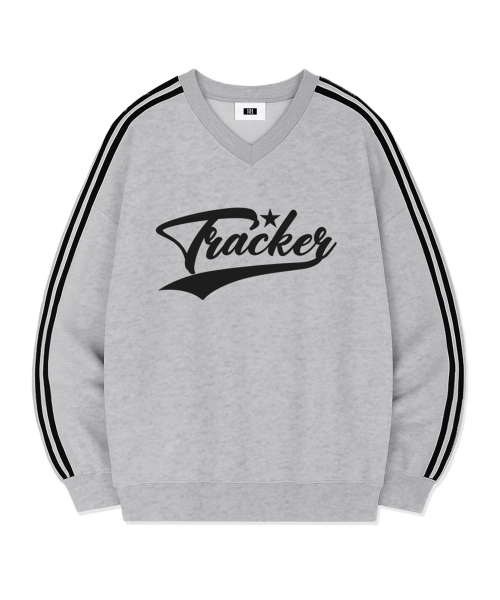 RANDOMOFF（ランダムオフ）の「TRACKER SPORTY TRACK V-NECK OVER FIT SWEATSHIRT (4color)（スウェット・レディース・ライトグレー/ブラック/ネイビー/グレー・SMALL/MEDIUM/LARGE）」の8枚目の写真
