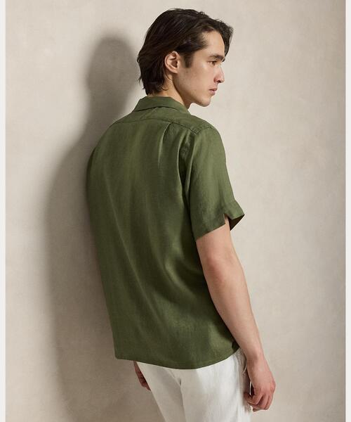 POLO RALPH LAUREN(ポロ ラルフ ローレン)の「クラシック フィット リネン キャンプ シャツ(シャツ/ブラウス・メンズ・グリーン・L/M/S/XS/XL/XXL)」の4枚目の写真