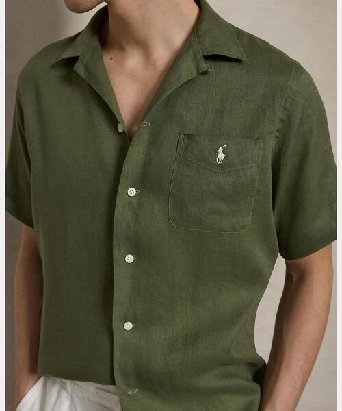 POLO RALPH LAUREN(ポロ ラルフ ローレン)の「クラシック フィット リネン キャンプ シャツ(シャツ/ブラウス・メンズ・グリーン・L/M/S/XS/XL/XXL)」の5枚目の写真