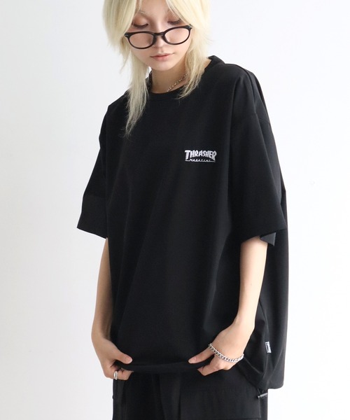 THRASHER(スラッシャー)の「【THRASHER/スラッシャー】接触冷感 ドローコード付き 半袖Tシャツ(Tシャツ/カットソー・メンズ・ブラック/グレイッシュベージュ/ブラウン・XL/L/M)」の6枚目の写真