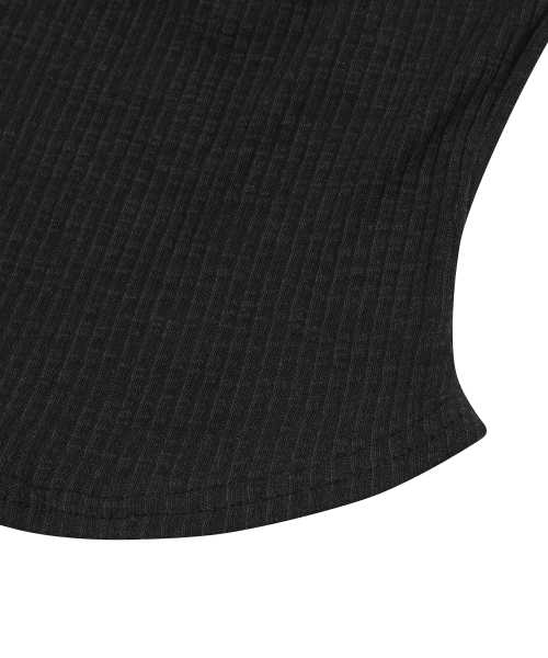 MUCENT(ムセント)の「サロンアイレットレースアップゴルフリブスリムフィット半袖Tシャツ(3カラー)(Tシャツ/カットソー・レディース・ホワイト/グレー系カモフラージュ/ブラック・FREE)」の12枚目の写真