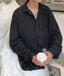 tunee（チュニー）の「【WARAIJOGO】ビッグシルエット レースシャツ/シアーシャツ(NEZ)（シャツ/ブラウス）」