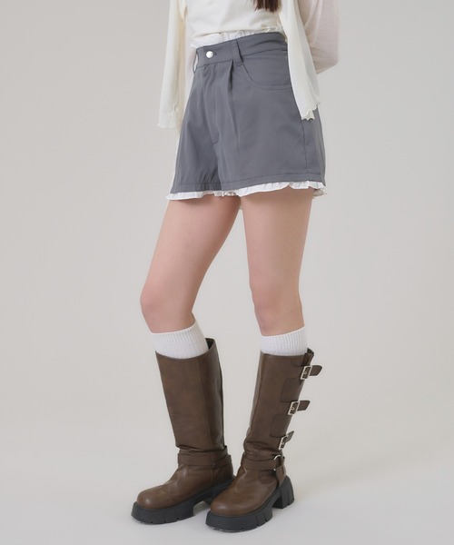 apres jour mignon(アプレジュールミニョン)の「フリルレイヤードショートパンツ(その他パンツ・レディース・ブラック/グレー・MEDIUM/LARGE)」の17枚目の写真