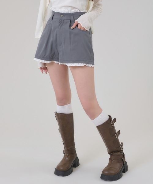 apres jour mignon(アプレジュールミニョン)の「フリルレイヤードショートパンツ(その他パンツ・レディース・ブラック/グレー・MEDIUM/LARGE)」の18枚目の写真