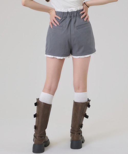 apres jour mignon(アプレジュールミニョン)の「フリルレイヤードショートパンツ(その他パンツ・レディース・ブラック/グレー・MEDIUM/LARGE)」の19枚目の写真