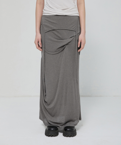 FLAREUP（フレアアップ）の「Asymmetrical Draped Long Skirt (FL