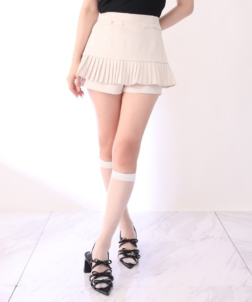 one after another NICE CLAUP（ワンアフターアナザーナイスクラップ）の「【SMサイズ展開あり】細プリーツスカパン（スカート・レディース・ベージュ系その他/ブラック/アイボリー/チャコールグレー・MEDIUM/SMALL）」の13枚目の写真